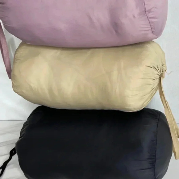 Packable Puffer Quilted Jacket Khaki/Beige Zip Closure Lightweight Hi-Neck - Picture 6 of 7